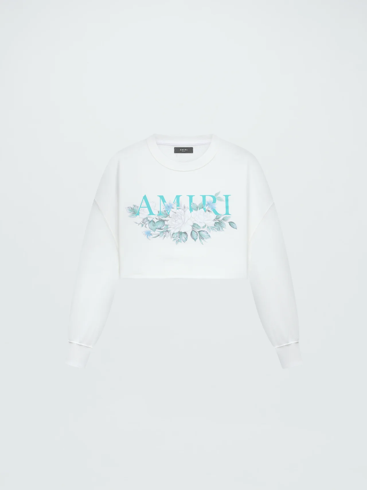 FLORAL AMIRI CROPPED CREWNECK