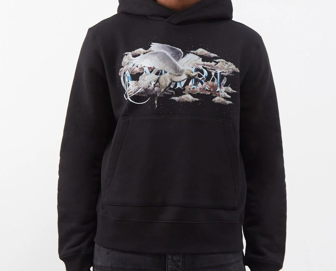 Pegasus logo-print cotton hoodie