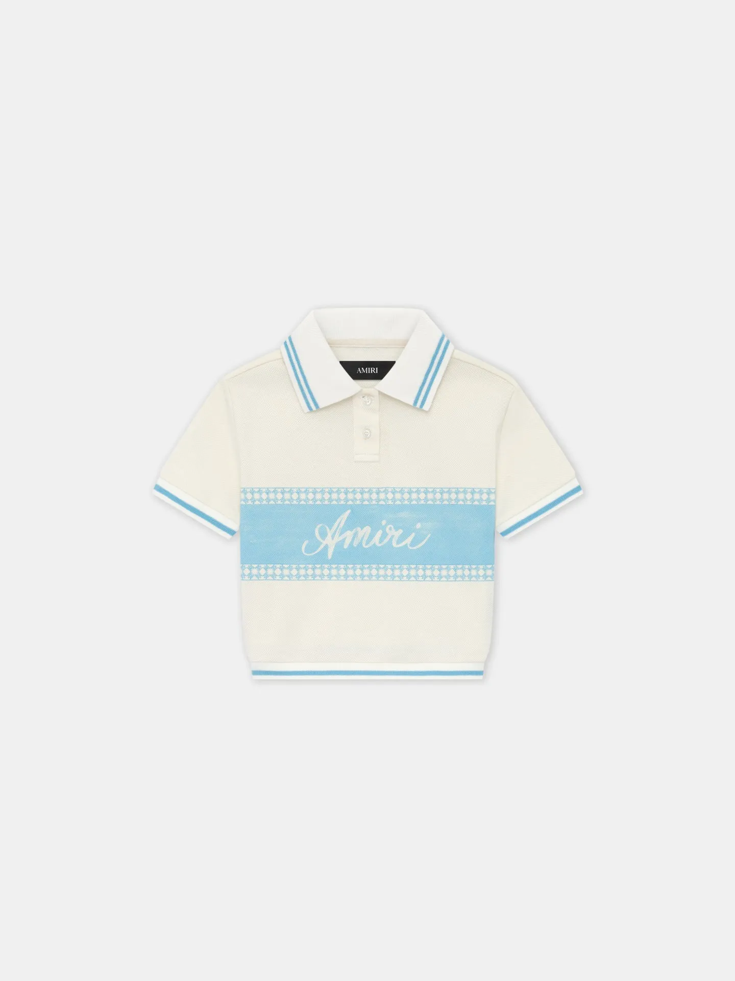 AMIRI WOMEN'S BOX SCRIPT CROPPED POLO