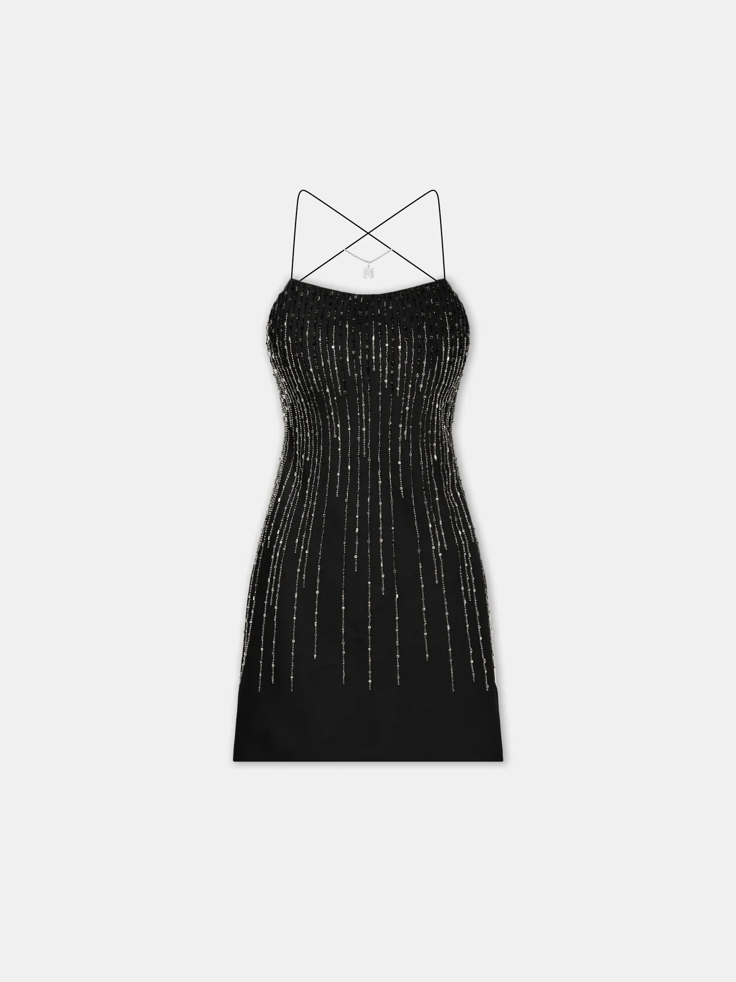 women-womens-crystal-stripe-mini-dress-black