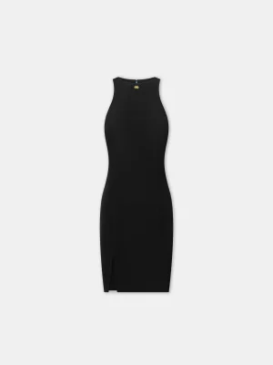 women-womens-slit-mini-dress-black