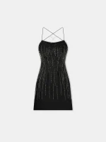 women-womens-crystal-stripe-mini-dress-black