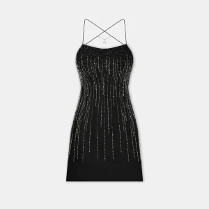 women-womens-crystal-stripe-mini-dress-black