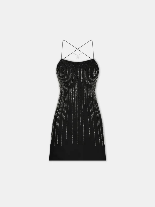 women-womens-crystal-stripe-mini-dress-black
